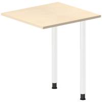 Office skrivebord tilbygning 60x60cm i birk med hvidt stel