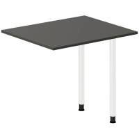 Office skrivebord tilbygning 80x60cm i antracit med hvidt stel