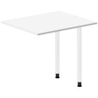 Office skrivebord tilbygning 80x60cm i hvid med hvidt stel