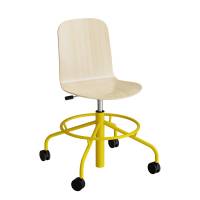 ADD elevstol på hjul hvidpigmenteret eg laminat med gult stel