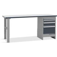 Filebænk model 6 med skuffesektion 1500x800mm