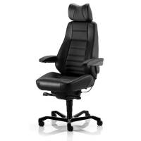 KAB Seating Controller 24-timers kontorstol i sort læder