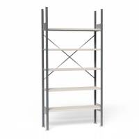 Lagerreol V06 med åben gavl 2100x1000x300mm galvaniseret
