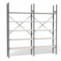 Lagerreol V06 med åben gavl 2100x2000x300mm galvaniseret