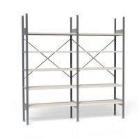 Lagerreol V06 med åben gavl 2100x2000x400mm galvaniseret
