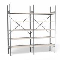Lagerreol V06 med åben gavl 2100x2000x500mm galvaniseret