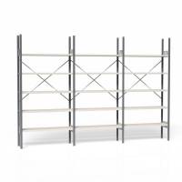 Lagerreol V06 med åben gavl 2100x3000x300mm galvaniseret