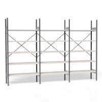 Lagerreol V06 med åben gavl 2100x3000x400mm galvaniseret