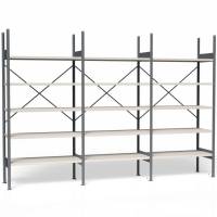 Lagerreol V06 med åben gavl 2100x3000x500mm galvaniseret