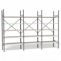 Lagerreol V06 med åben gavl 2100x3000x600mm galvaniseret