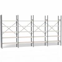 Lagerreol V06 med åben gavl 2100x4000x400mm galvaniseret