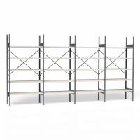 Lagerreol V06 med åben gavl 2100x4000x500mm galvaniseret