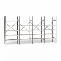 Lagerreol V06 med åben gavl 2100x4000x600mm galvaniseret