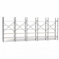 Lagerreol V06 med åben gavl 2100x5000x500mm galvaniseret