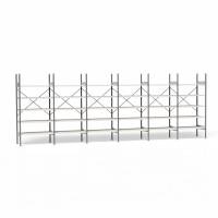 Lagerreol V06 med åben gavl 2100x6000x600mm galvaniseret