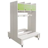 Eira dobbelt garderobe gulvmodel med hjul 2x3 pladser