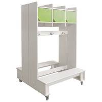 Eira dobbelt garderobe gulvmodel med hjul 2x4 pladser