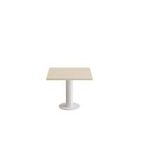 Cirkum bord 60x60cm 50cm høj i birk laminat med hvidt stel