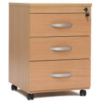 Skuffesektion 585x410x460mm med 3 skuffer bøg