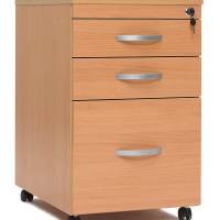 Skuffesektion 665x410x580mm med 3 skuffer bøg