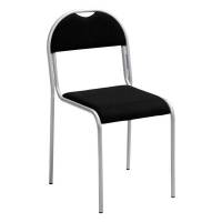 Johan konferencestol med alugrå ben og sort stof