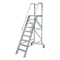 Lagertrappe flytbar med 12 trin højde 2400mm
