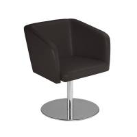 Hello 1S Round loungestol læder sort
