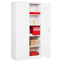 Stålskab med 4 hylder 1980x980x570mm hvid