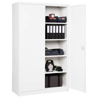 Stålskab med 4 hylder 1980x1200x470mm hvid