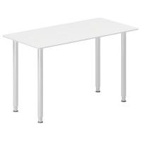 Office skrivebord 120x60cm hvid/alu