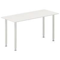Office skrivebord 140x60cm hvid/alu