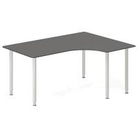 Office skrivebord højrevendt 160x120cm antracit/alu