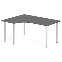 Office skrivebord venstrevendt 160x120cm antracit/alu