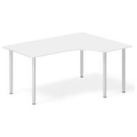 Office skrivebord højrevendt 160x120cm hvid/alu