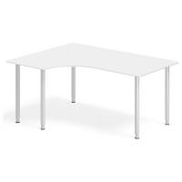Office skrivebord venstrevendt 160x120cm hvid/alu