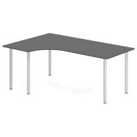 Office skrivebord venstrevendt 180x120cm antracit/alu
