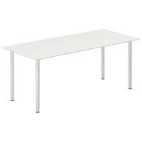 Office skrivebord 180x80cm hvid/alu