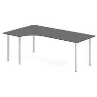 Office skrivebord venstrevendt 200x120cm antracit/alu
