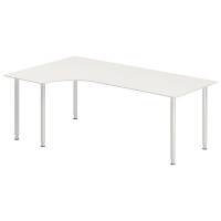 Office skrivebord venstrevendt 200x120cm hvid/alu