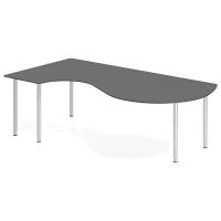 Office skrivebord venstrevendt 240x120cm antracit/alu