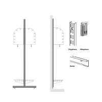 Adde børnegarderobe skohylde 750mm bred i mørkgrå metal