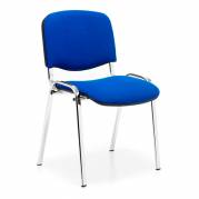 ISO konferencestol med krom ben og blå stof