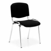 ISO konferencestol med krom ben og sort stof