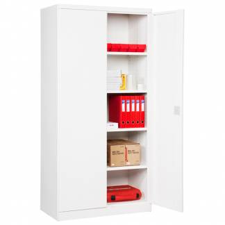 Stålskab med 4 hylder 1980x980x470mm hvid