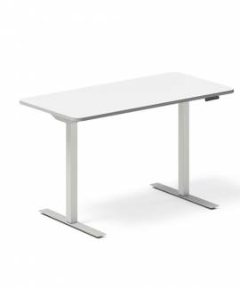 Office hæve-sænkebord 120x60cm hvid med sølv stel