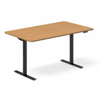 Office hæve-sænkebord 140x80cm bøg med sort stel