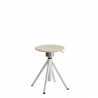 Atlas taburet 430-550mm med vippefunktion egelaminat, hvide ben