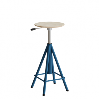 Atlas taburet 600-720mm med gascylinder egelaminat, blå ben
