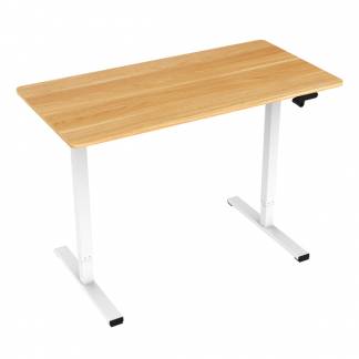 Miniflex manuelt hæve-sænkebord 120x60cm eg med hvidt stel