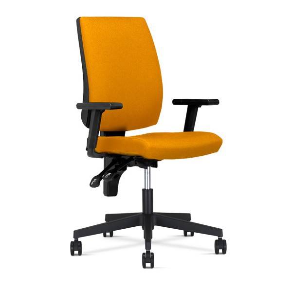 Taktik kontorstol med armlæn orange